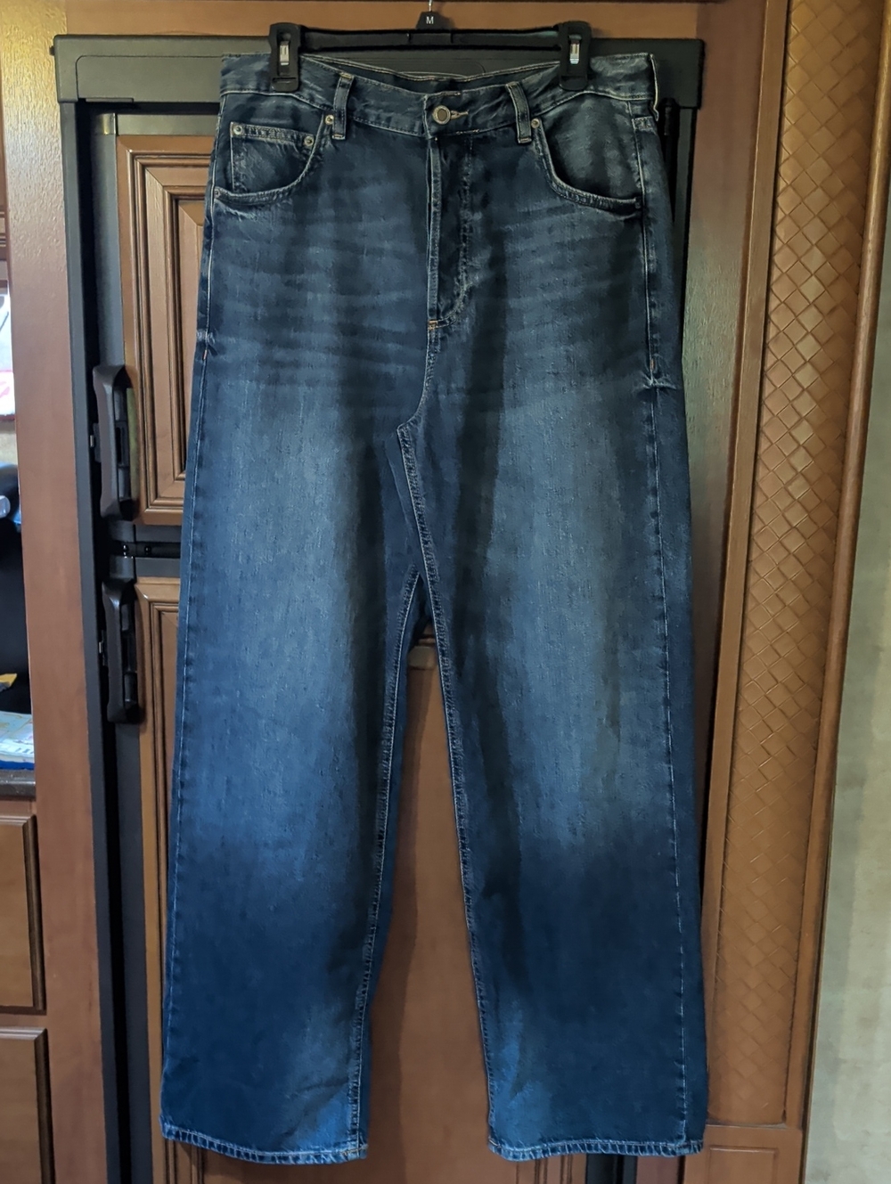 Zara Navy Blue Wide-Leg Jeans